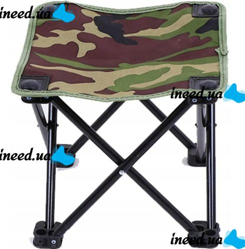 Туристична складна табуретка Stool Folding Table ZDY01 до 130 кг з чохлом, Розкладний стілець 28x28x24 см для риболовлі та пікніка Камуфляжний