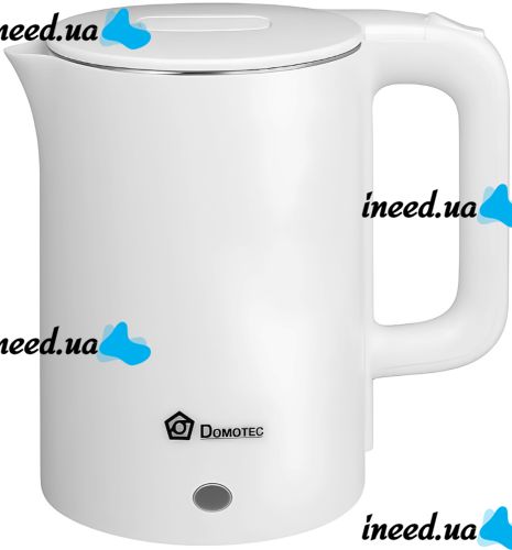 Electric kettle Domotec MS-5028 1.8 liter tabletop disk electric kettle Domotec 1500W with operation indicator and auto unplugging White