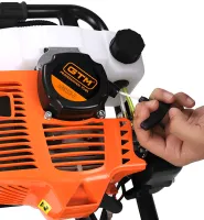 Бензиновый двухтактный мотобур GTM AG52H-D 52 см3 со шнеком для бурения земли, грунта и ям, земляной бензобур для сверления отверстий 52CC MD9680