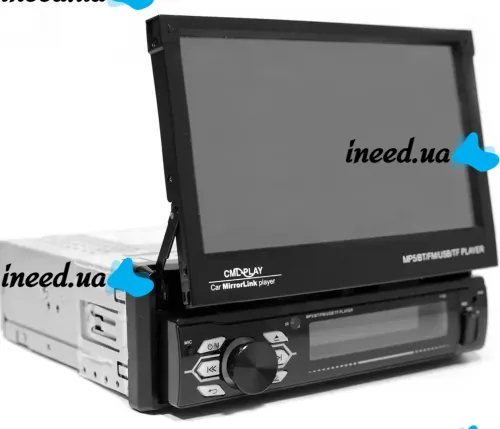 Car Radio with Retractable Screen 7" Bluetooth Car Stereo SWM 9601G 1DIN Car Radio MP5 FM/AM with Monitor and Rear View Camera 9612G