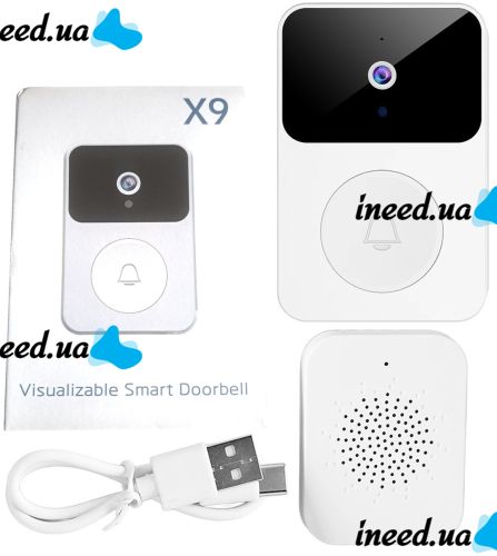 Doorbell with WiFi Camera and Motion Sensor Doorbell X9 Smart Door Battery Operated Video Intercom Video Doorbell for Home Control Android iOS