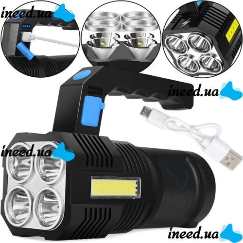 Портативный ручной фонарик X-Balog BL-X508 светодиодный аккумуляторный LED светильник, переносной фонарь прожектор для кемпинга 4 режима с USB