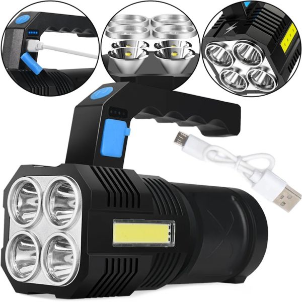 Портативный ручной фонарик X-Balog BL-X508 светодиодный аккумуляторный LED светильник, переносной фонарь прожектор для кемпинга 4 режима с USB