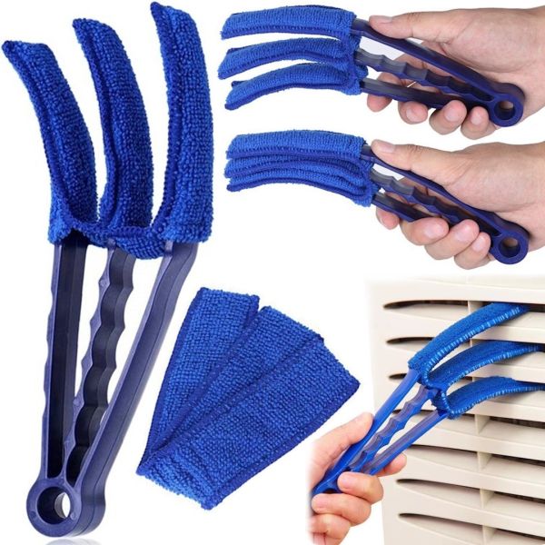 Щетка для оконных жалюзи Window Blind Cleaner Duster Brush тройная щетка для уборки и очистки и радиаторов от пыли с насадками из микрофибры