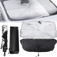 Car Reflective Curtain Umbrella Car Umbrella Sunshade 120x70 cm Windshield Visor for Sun Protection in Cars Black