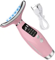 Neck Beauty Device HY69 7 modes myostimulator for face and neck skin tightening and lifting with display and back light