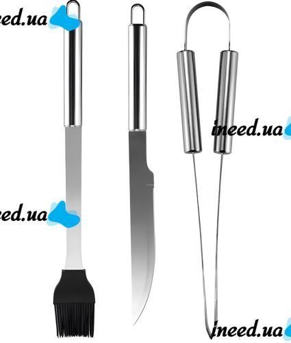 Kaminer 13001 9 in 1 grill and barbecue set Kaminer 13001 9 in 1 barbecue set, fork tongs knife stainless steel skewers in XL-1316 case