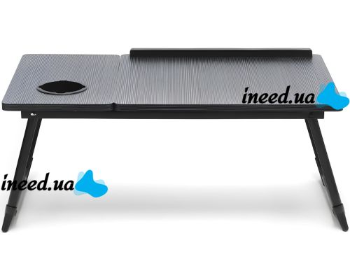 Складаний стіл для ноутбука XoKo NTB-005 до 22" портативна підставка столик для планшета з регулюванням нахилу і підстаканником MAG-842 Black Wood