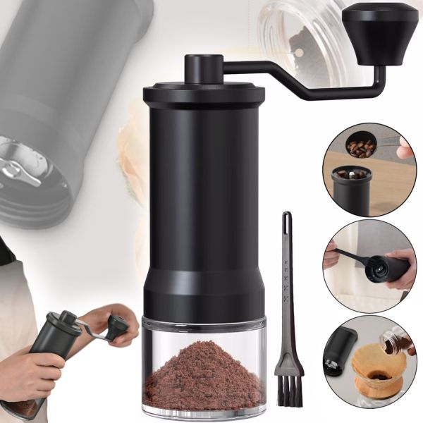 Ручная кофемолка Coffee Grinder KMDJ-D 5 регулировок помола, механический измельчитель кофейных зерен, мельница с керамическими жерновами Lecot