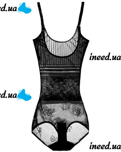 Коригуючий боді Waist Band 181 жіноча стягуюча Нижня білизна 35-110 кг моделюючий комбідрес для корекції фігури і талії з пуш-ап Чорний