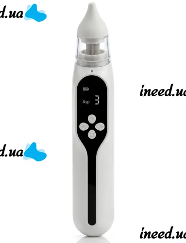 Детский аккумуляторный назальный аспиратор Baby Nasal Aspirator NS-D1004 электрический соплеотсос для носа с насадками и встроенной музыкой от USB