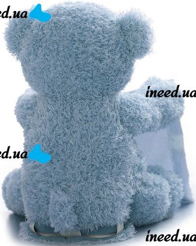 М'яка дитяча іграшка Peekaboo Bear Плюшевий ведмедик 33 см музичний інтерактивний грає в хованки говорить ведмідь від 6 місяців Пікабу Блакитний