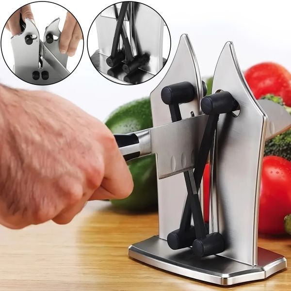 Точилка для кухонных ножей Bavarian Edge Knife Sharpener 12Х16.5 см многофункциональная механическая настольная ножеточка полировка из стали на кухню