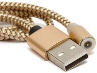 Магнітна зарядка для телефону Hoco X - cable Magnetic 3 в 1 круглий USB кабель micro lightning type-c 1 м шнур з LED підсвічуванням M3 для Android IOS