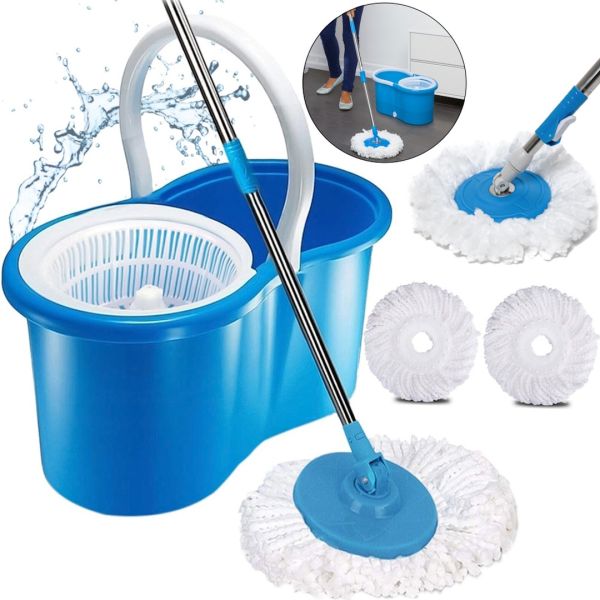 Set of mop with self-squeezer and bucket Magic Mop 360 (Magic Mop) Telescopic Mop with Spin Mop with Microfiber Nozzle Easy Mop 360, Rotary Mop