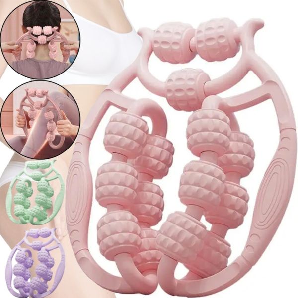 Ring Roller massager Spirill massager AND526 for deep massage of tissues and muscles for neck 15 wheels, Anti-cellulite Hand roller for body