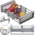 Универсальная раздвижная решетка сушилка Multifunctional Drain Rack 1491 для сушки фруктов и овощей на умывальник, Подставка на раковину для посуды