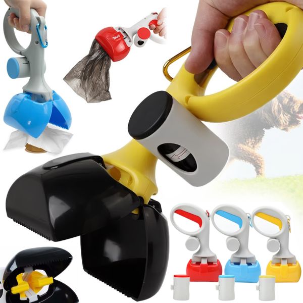 Автоматический совок для собак Pooper Scooper LS188 щипцы для уборки за животными на улице 27х13 см сборщик фекалий с держателем для пакетов Diil