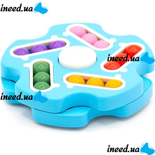 Children's Educational Spinner Fidget Spinner Magic Cube Pink,Blue, Rotating Magic Puzzle Toy for Children from 3 years Old, Antistress
