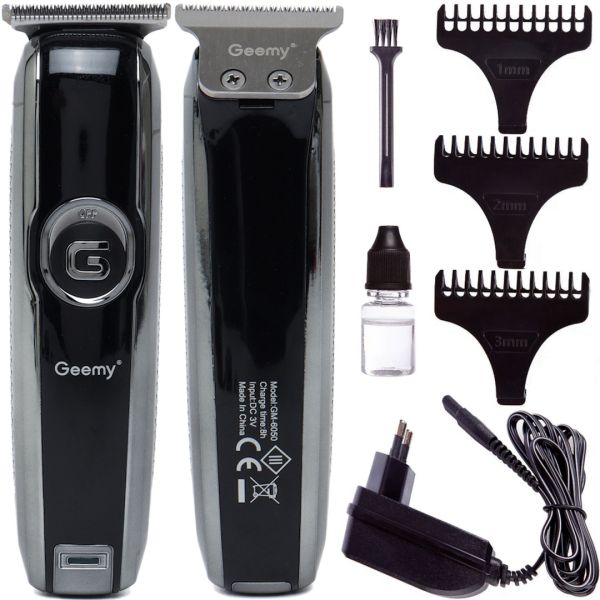 Rechargeable Hair Clipper Gemei GM-6050 Professional Wireless Male Trimmer for Mustache, Beard and Replaceable Nozzles Geemy