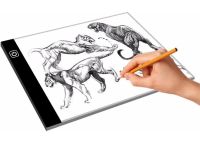 A4-F-USB Light Graphics Tablet for Drawing and Copying with LED Backlight, LED Drawing Board 3 Brightness Modes from USB Black