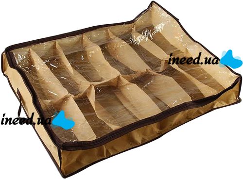 Shoes Under Shoe Storage Organizer for 12 Pairs Shoe Drawer Shoesander Case with Compartments in the Closet for Protection from Dust and dirt Brown
