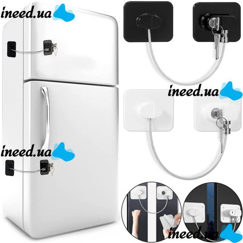 Window blocker with key Child Safety Lock AND-93 child safety lock, protection for furniture, wardrobe, refrigerator, lock with cable for children