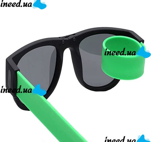 Гнучкі сонцезахисні окуляри браслет Clix Out Sunglasses для чоловіків і жінок, спортивні окуляри-браслет трансформер з гнучкими дужками, зелені