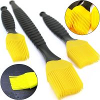 Набір кондитерських силіконових кистей Better Brush з 3 штук з пластиковою ручкою для змазування їжі, випічки, кулінарні пензлики для кухні Жовті