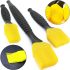 Better Brush Pastry Silicone Brush Set of 3 Pieces with Plastic Handle for Greasing Food, Baking, Cooking Brushes for Kitchen Yellow