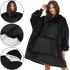 Толстовка-плед з капюшоном Huggle Hoodie Ultra Plush Blanket 2 в 1 унісекс оверсайз толстовка худі плюшевий плед з рукавами на флісі 74х110 см Чорний