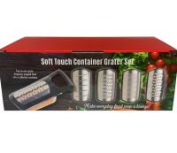 Набір терок Soft Touch Container Grater Set 4 в 1 Ручна овочерізка, мультислайсер для нарізки овочів і фруктів зі змінними насадками і контейнером