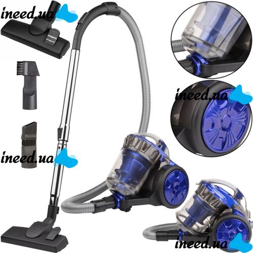 Domotec MS-4407 3.5L 4600W electric bulb vacuum cleaner without bag c turbo brush Blue