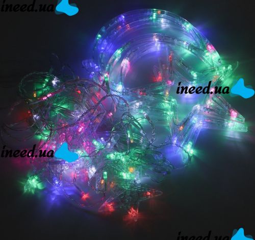 Внутренняя цветная гирлянда занавес Луна Звезды Star Moon Style 2.5Х1 м 138 LED диодов M, светодиодная RGB гирлянда-занавес на окно 2.5мх1м 220V