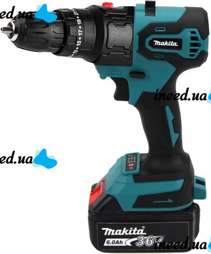 A set of Makita 36V 6AH 3-in-1 cordless power tools with replaceable nozzles saw, grinder, screwdriver in a 2-battery case