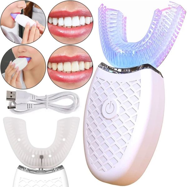 Электрическая зубная щетка-капа Whitening MAG-625 для отбеливания зубов, автоматическая ультразвуковая U-образная щетка капа со стерилизацией USB