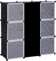 Складна шафа органайзер для речей Storage Cube Cabinet MP-29 110х110х35 см пластикова тумба на 7 секцій поличка для одягу та взуття Чорна