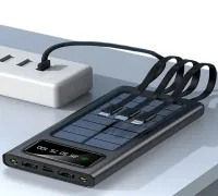 Charger Power bank YM-485 Solar 10000 mAh with a set of cables 4in1 External solar battery Type-C microUSB Lightning