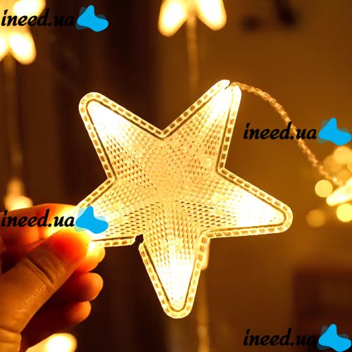 Interior Garland Curtain Starfall XMAS Warm White 3X1.8 m 120 LED Diodes WW New Year LED Curtain for Home Window 3mx1.8m from 220V