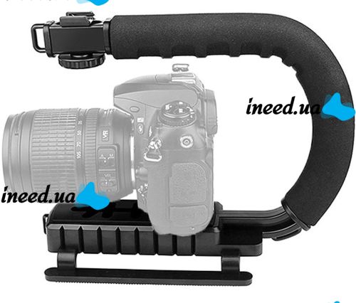Стабілізатор ручка Gimbal AY-49U з кріпленням для фотоапарата і телефона з Bluetooth мікрофоном і LED лампою для селфі та відео з пультом ДУ