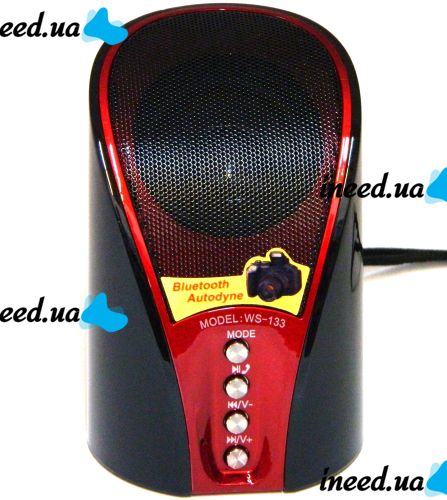 Бездротова Bluetooth колонка SPS WS-133, 800mAh з підтримкою TF карт вбудований програвач, акумуляторна блютуз колонка з mp3 плеєром і радіо