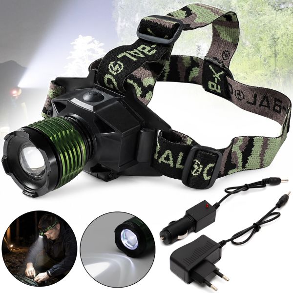 Bailong BL-6908-2 Ultraviolet Headlamp: Rechargeable UV LED Flashlight with Head Mount, 3 Light Modes, Zoom, 500 LM