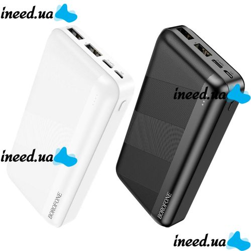 Зовнішній акумулятор повербанк Power Bank Borofone Bj27a 20000mAh 15W 2USB TYPE-C з швидкою зарядкою, портативний зарядний пристрій батарея 3 виходи