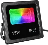 Уличный светодиодный прожектор RGB Flood LB-7980 Light с Bluetooth управлением от телефона, LED Фонарь 15W с монтажным креплением для освещения IP66 от сети