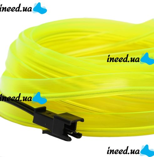 Світлодіодна силіконова стрічка LED NEON 0729 Yellow 5 м з блоком живлення, універсальна неонова гнучка підсвітка 12v-220v 5m в силіконі Жовта