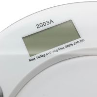 Электронные напольные весы Domotec MS-2003A до 180 кг, Круглые стеклянные весы с Led дисплеем домашние для взвешивания шаг 0.1 кг MS2003A Прозрачные