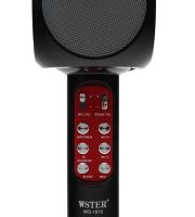 Беспроводной караоке микрофон WSTER WS-1816 Bluetooth USB AUX FM со встроенной колонкой и 4 тембрами голоса на аккумуляторе с динамиком WS1816 Черный