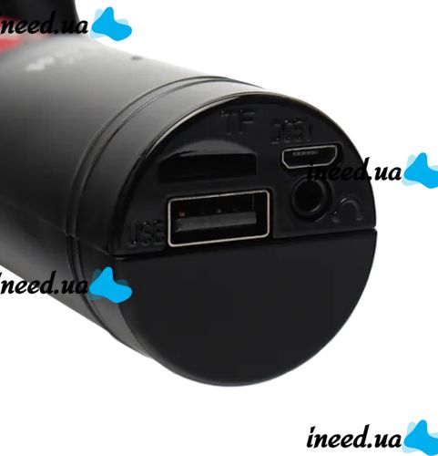 Беспроводной караоке микрофон WSTER WS-1816 Bluetooth USB AUX FM со встроенной колонкой и 4 тембрами голоса на аккумуляторе с динамиком WS1816 Черный