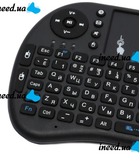 Wireless Mini Keyboard Rii mini i8 2.4GHZ RUS with Battery-powered Touchpad, Universal Mini keyboard Remote Control for TV/PC/Tablets Black