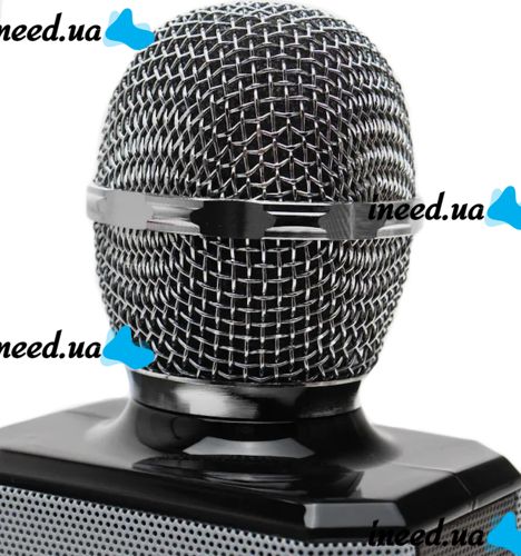 Бездротовий караоке мікрофон WSTER WS - 1828 Bluetooth USB AUX FM з вбудованою колонкою і 4 тембрами голосу на акумуляторі з динаміком Ws1828 Чорний